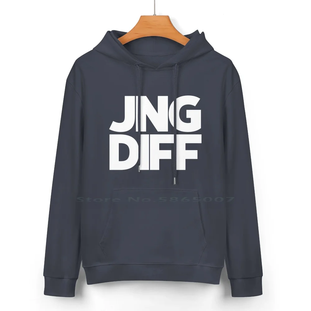 Jng Diff | Jungle Difference | White Text Pure Cotton Hoodie Sweater 24 Colors Gaming Gamer Ps Videogames Platstation Twitch