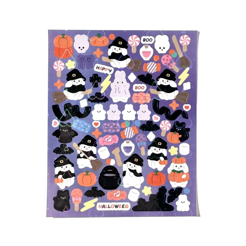 1/4PCS Korean Cute Laser Rabbit Stickers Halloween Christmas Journal Diary Notebook DIY Decorative Material Sticker