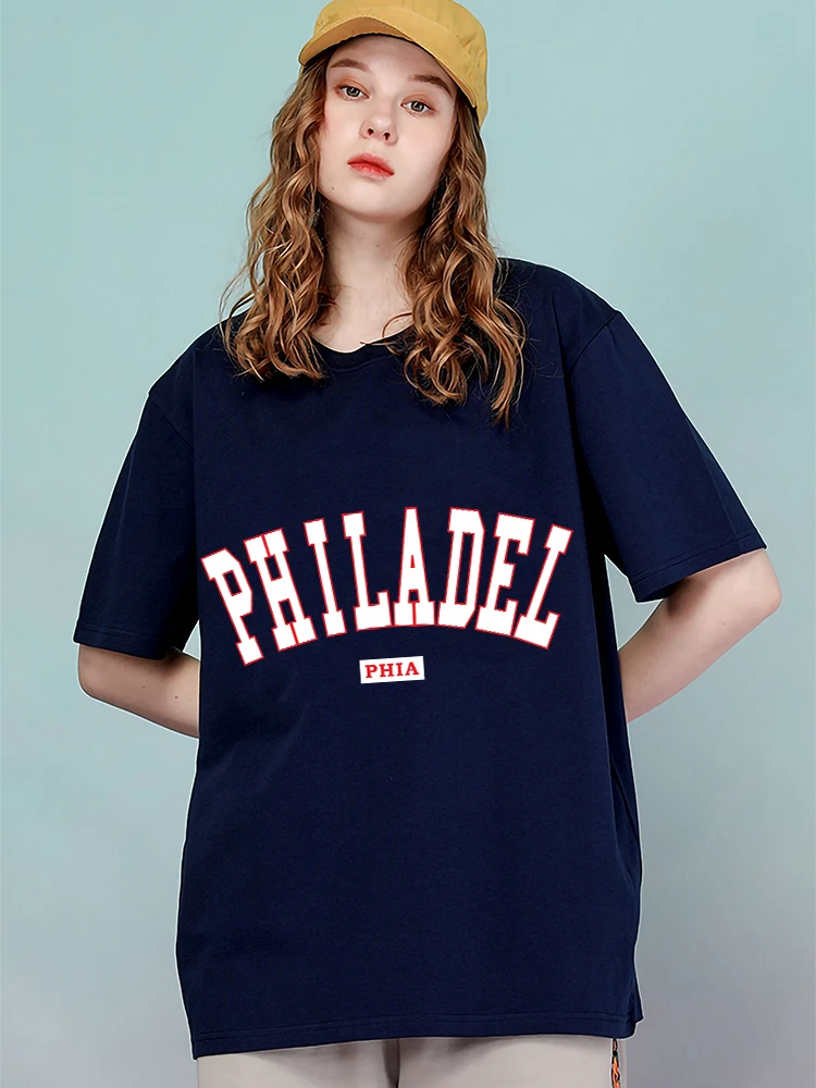 Philadel Phia America'S Fifth Largest City Female Tshirts Oversized T-Shirts Cotton Tops Hip Hop Fashion Street T-Shirts Women