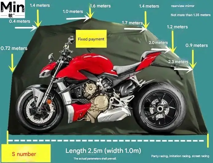Mobile Folding Motorcycle Garage Shed Waterproof Sunscreen Rain Sun Shade Shelter for Motorcycle Parking Storage