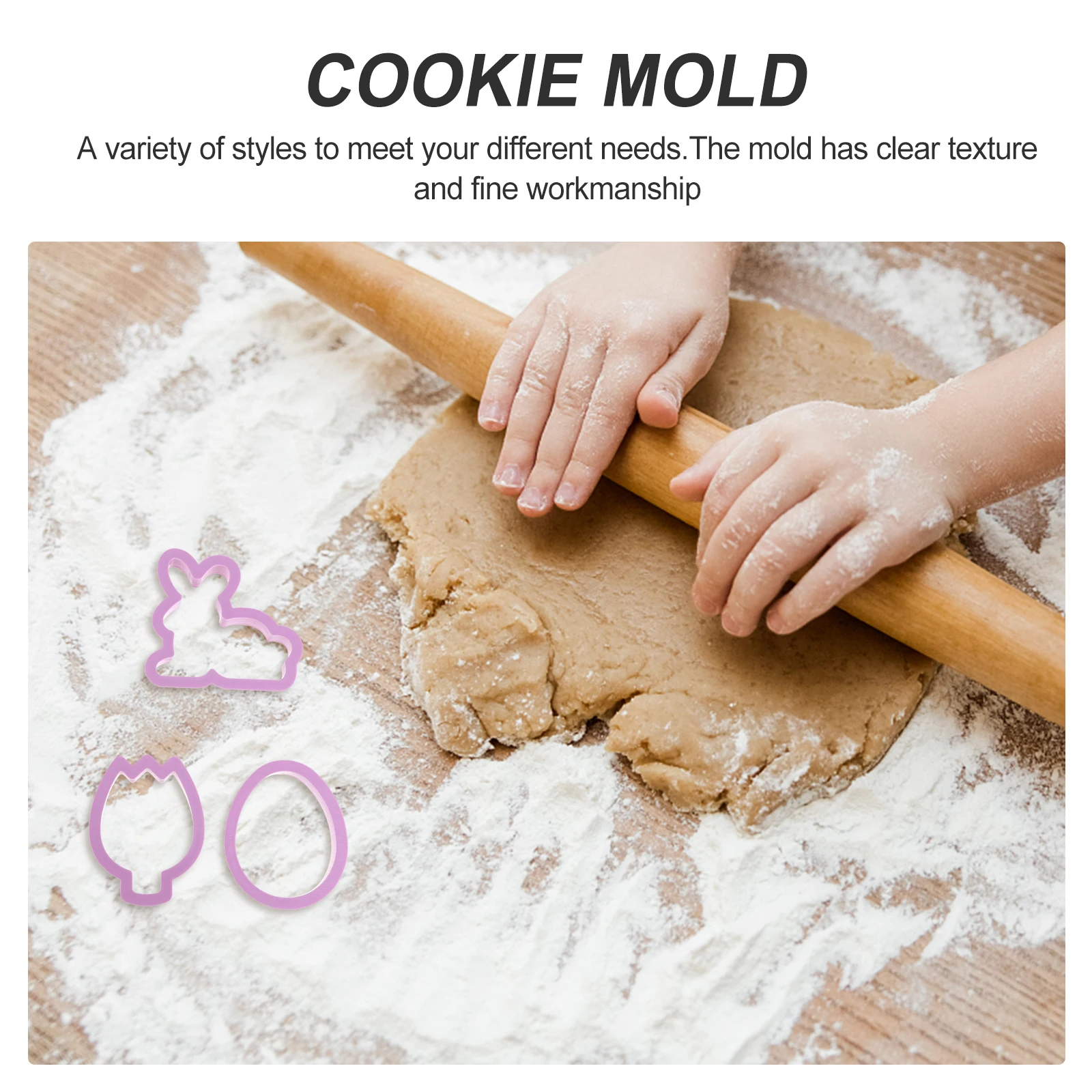 

10pcs Cartoon Theme Baking Tool Plastic 3D For Chocolate Biscuit Mold Sugar Diy Easter Theme Biscuit Mold Party