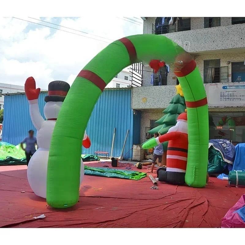for Outdoor Christmas Snowman Ornaments Santa Inflatable Arch Advertising Inflatable