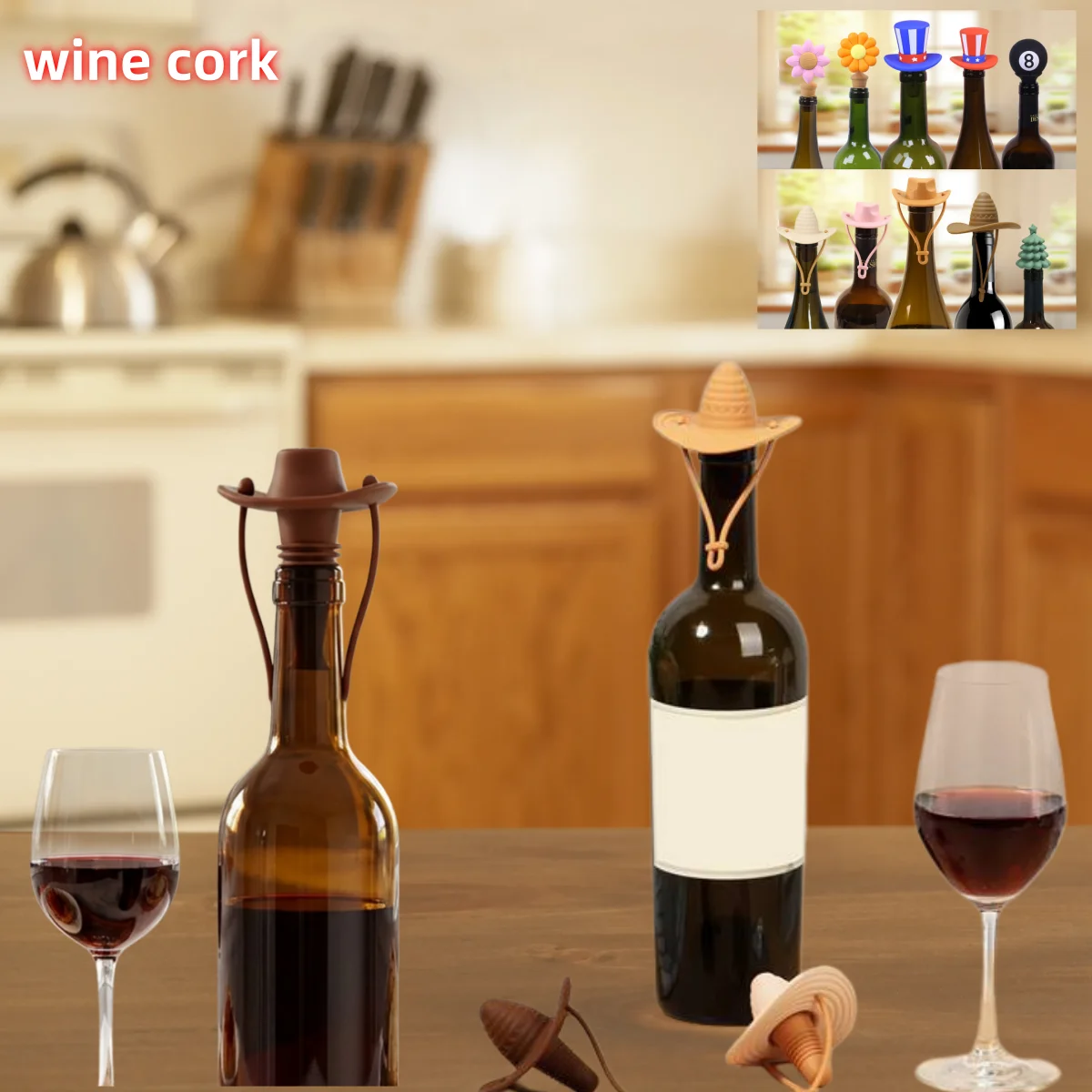 Silicone Red Wine Stopper Creative Sunflower Denim Cap Bottle Stopper Kitchen Home Leak Proof Sealed Wine Bottle Food-grade