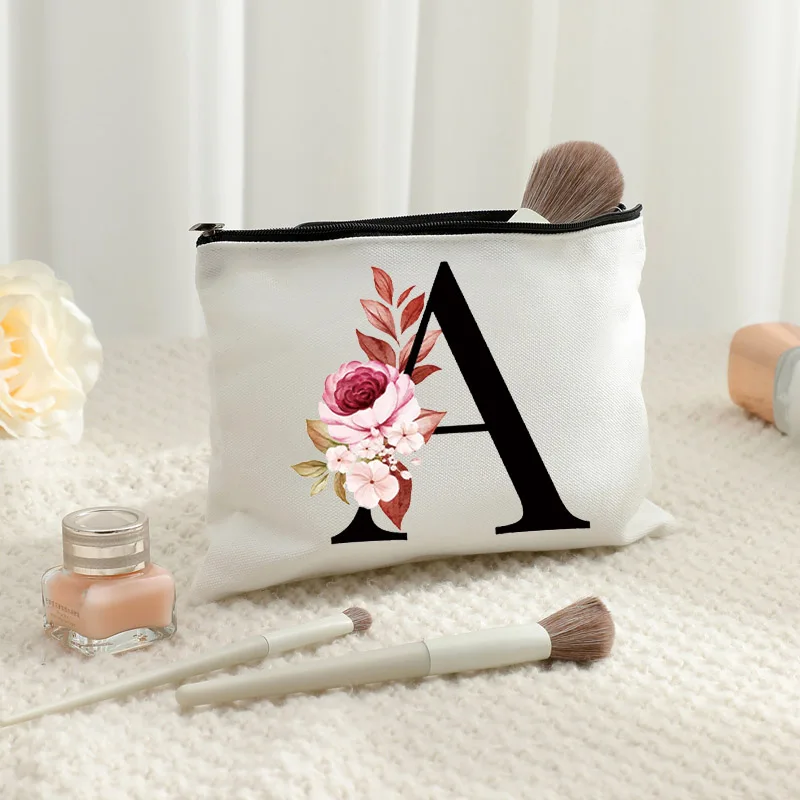 حقيبة مكياج جديدة بنمط الأزهار لعام 2025 مع سحاب إغلاق حقيبة مستحضرات تجميل خفيفة الوزن ومتعددة الاستخدامات للنساء حقيبة تخزين مقلمة #5