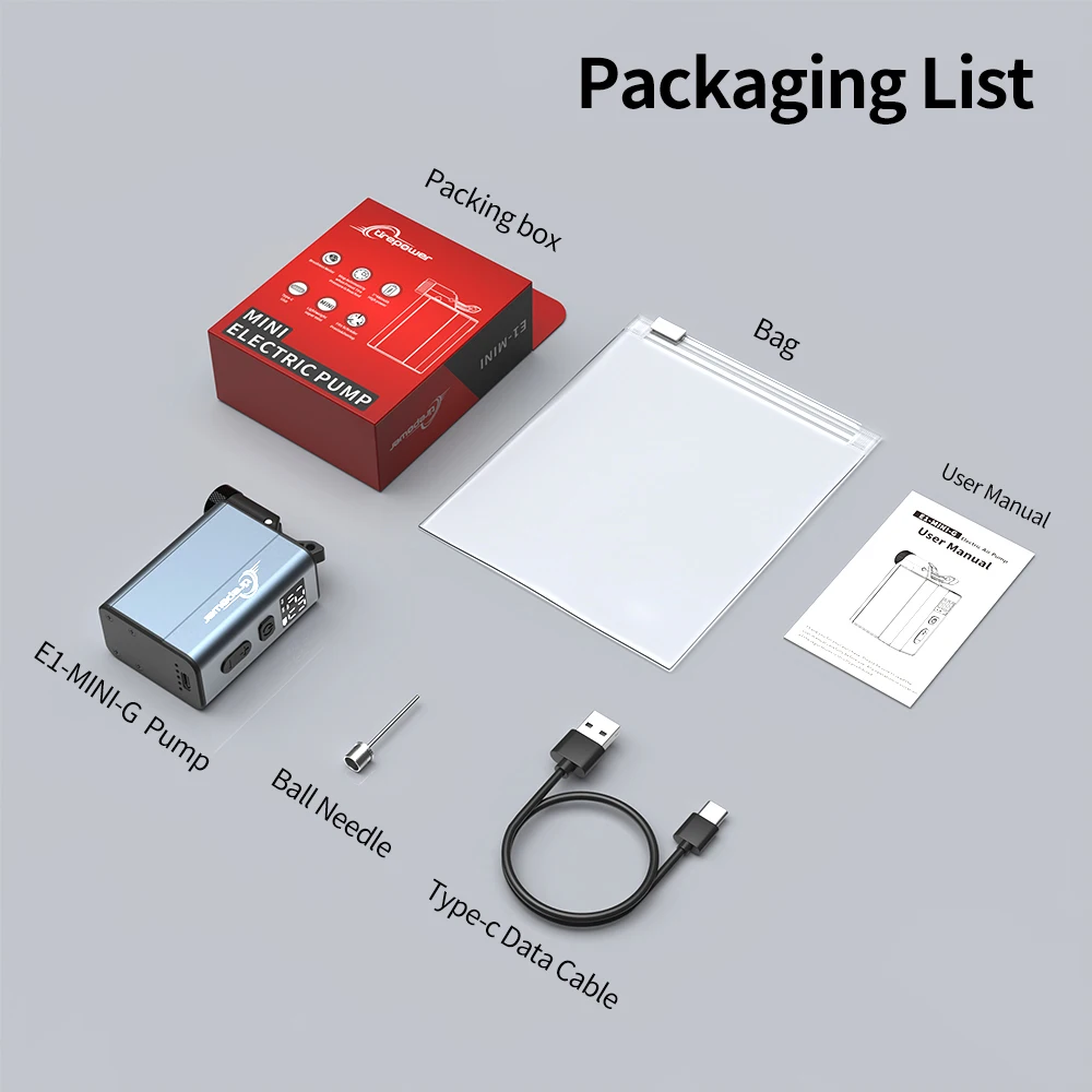 Elektrische Fahrradpumpe mit schnellem USB-C-Ladeanschluss, 120 PSI, tragbarer Mini-Reifenfüller mit zwei 480mAh Akkus und Display – Detail 28
