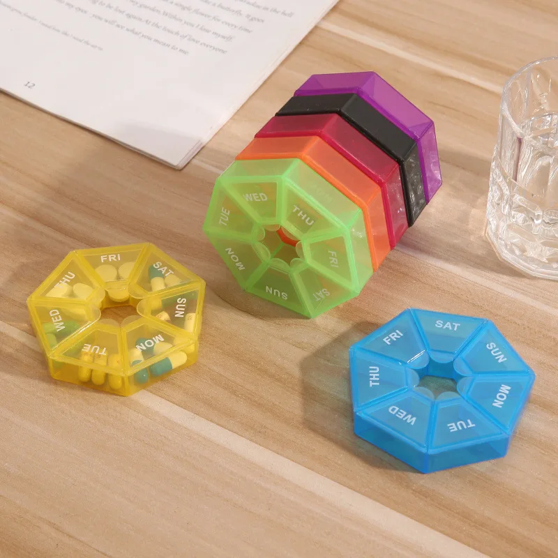 1pcs Mini Small Portable Travel Pill Dispenser Box Cases Container Organizer Storage Tablets 7 Days Grids Medicine Multifunction image 5