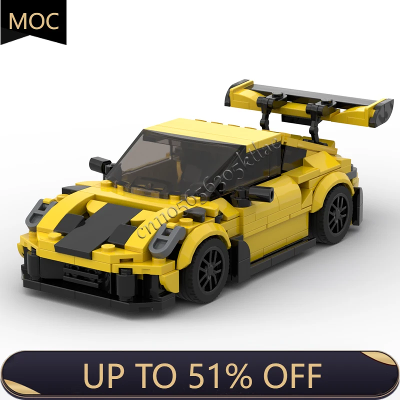 

329 PCS MOC Technology Racing Yellow and black striped supercar Model Building Blocks Speed Vehicle Bricks Toys Kids Adult Gift