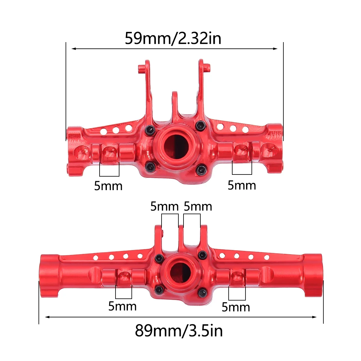 TRX4M CNC Aluminum Front Rear Axle Housing With Axle Cover For 1/18 RC Crawler Traxxas TRX4-M K10 Upgrade Parts Accessories