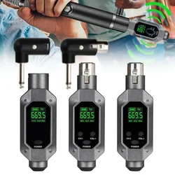 Professional XLR Wireless Microphone System Dynamic Mic Transmitter Receiver Set With 80m Range 15ms Latency Audio Converter