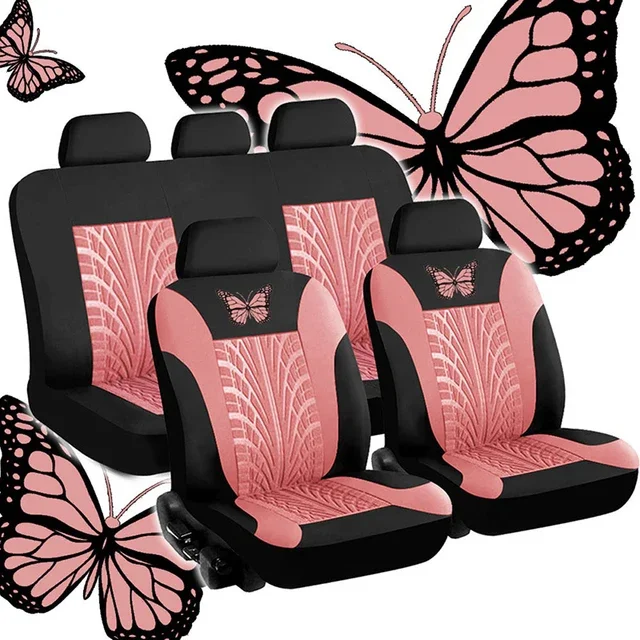 

Car Seat Cover Full Set Universal butterfly Pattern Tire Shape Auto Cover Airbag Safe Truck Van SUV Protecto Car Accsesories