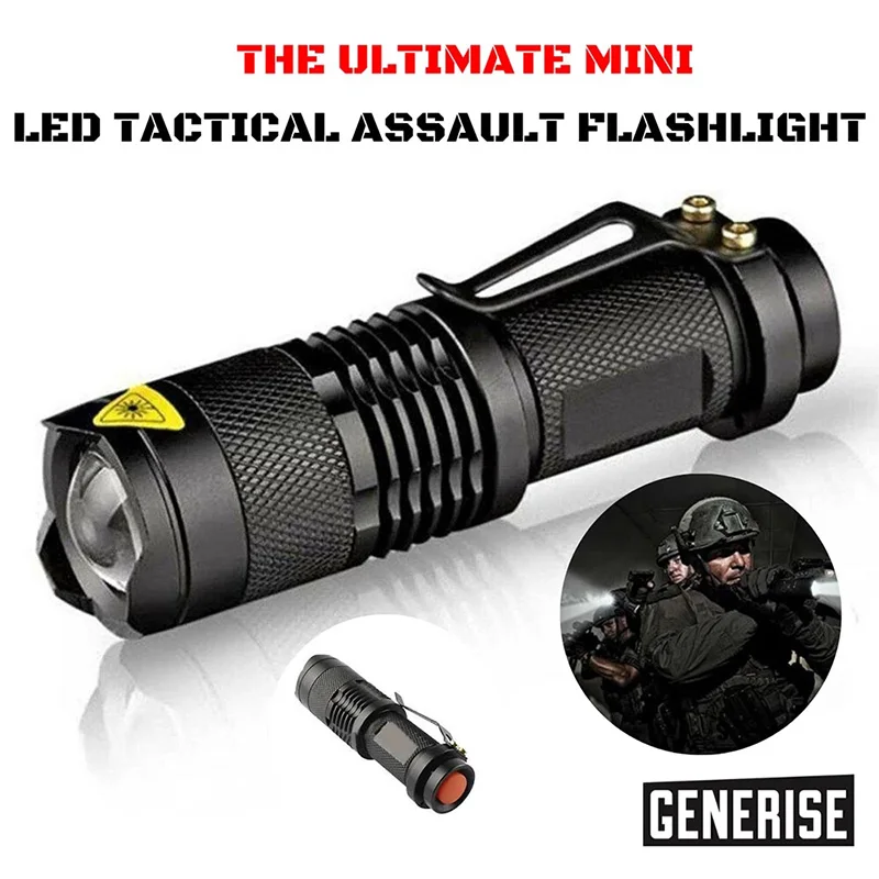 1x Mini Small Torch Handheld Powerful LED Pocket Waterproof Flashlight 1000 Lumens Outdoor Camping Light Home Travel