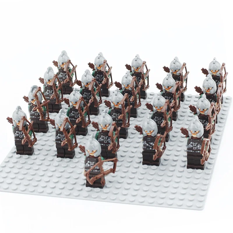 Medieval Roman Knight Crusades Spartacus Eomer King Haldir Urukhai Solider Figures With Spear Building Block Kids Steam Toys