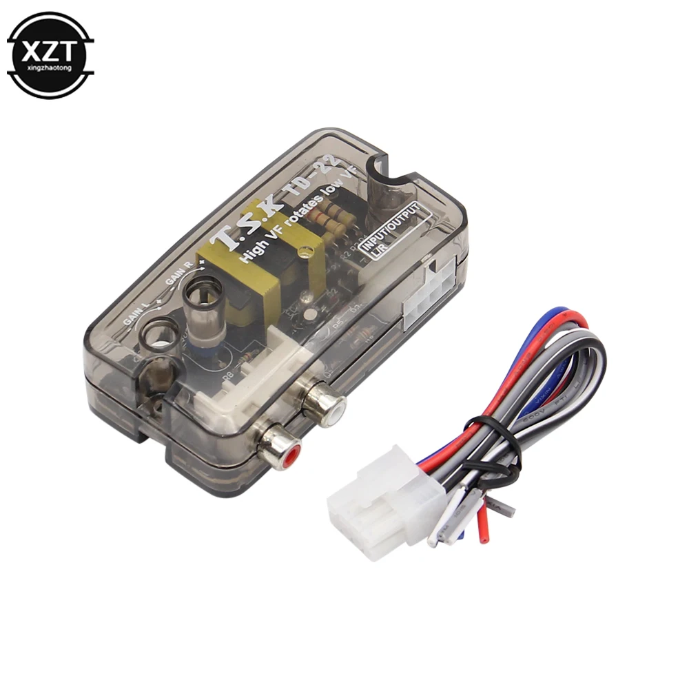 

12V Auto Car Audio Converter RCA Stereo High To Low Adjustable Frequency Line Speaker Level Converter Adapter Car Accessories