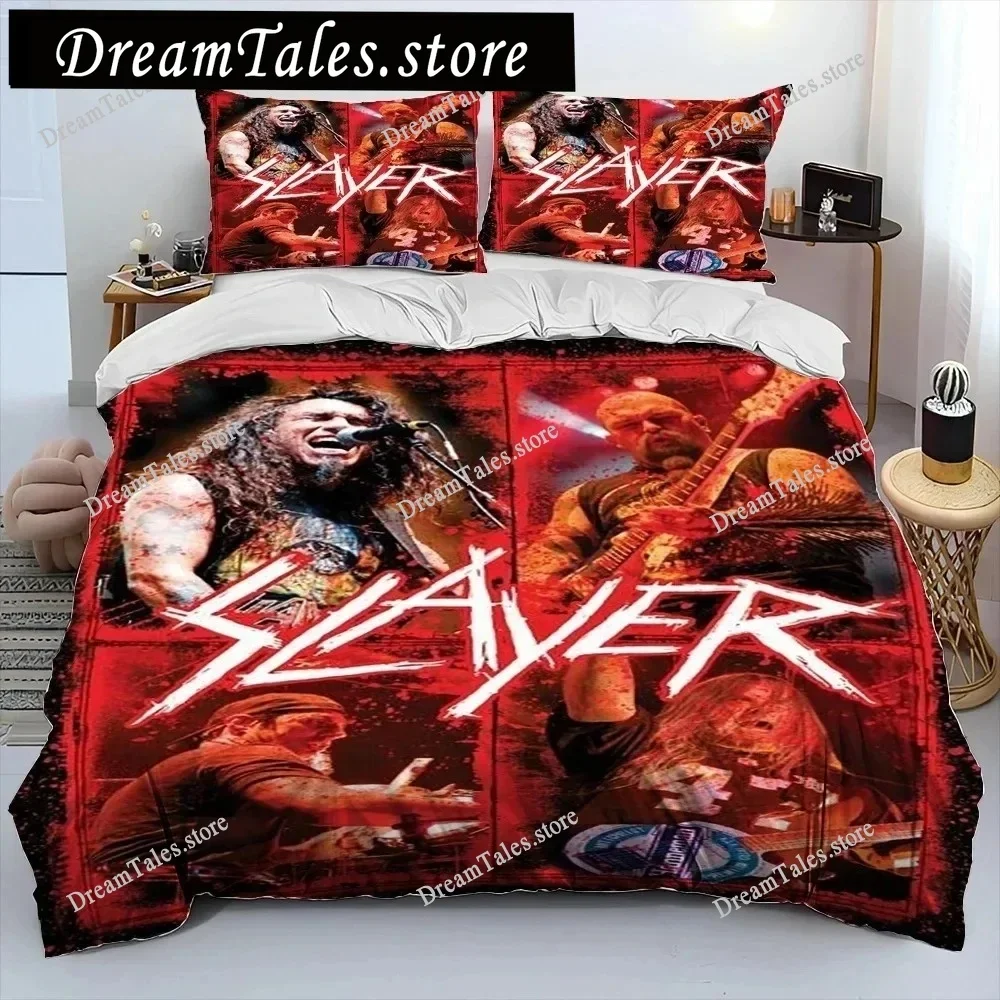 Bedding Set Slayer Heavy Metal Band Music Comforter Duvet Cover Bed Set Quilt Cover Pillowcase,king Queen Size Bedding Set Kids