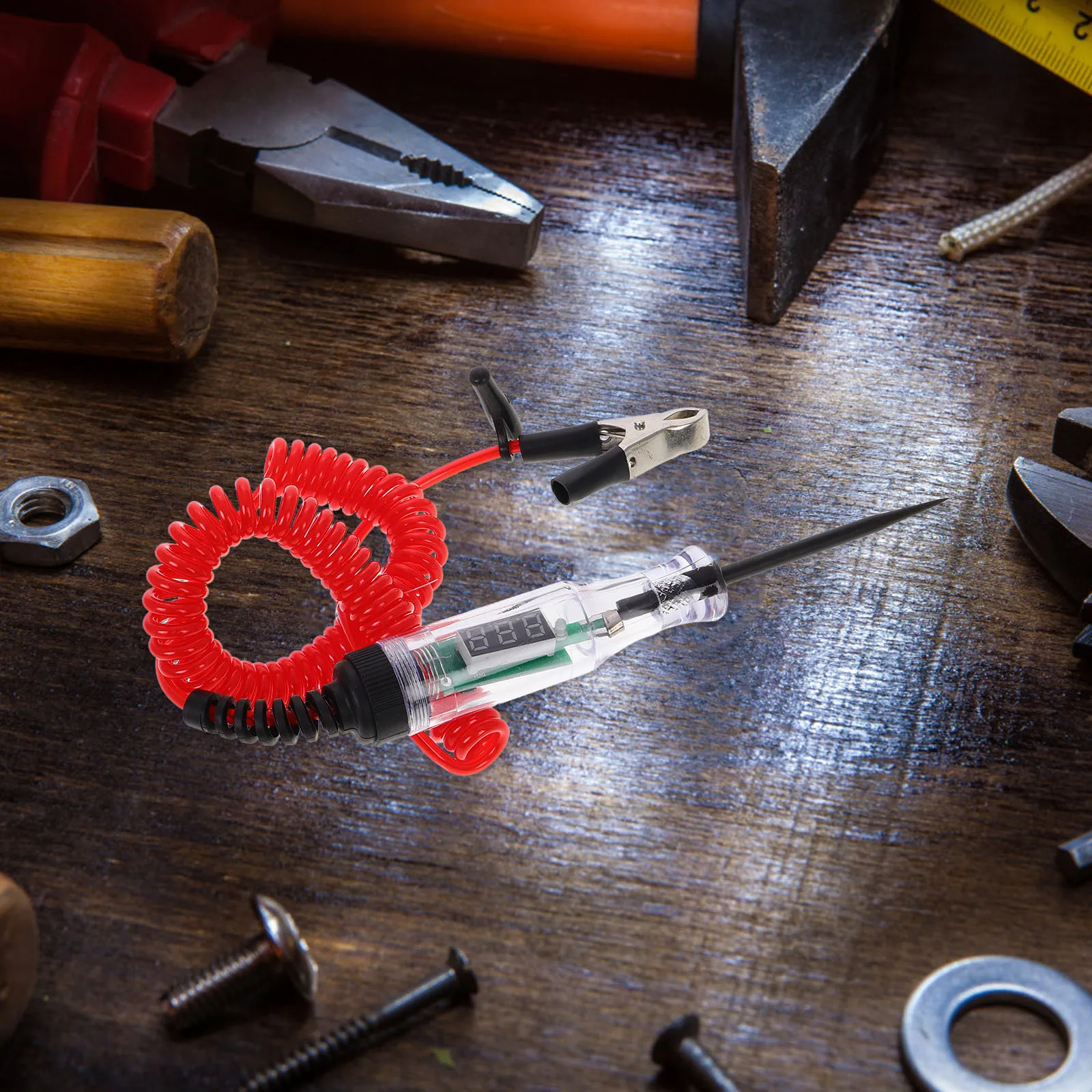 Tester di circuito automobilistico 3-70V Penna per test di tensione LED digitale Sonda metallica Controllo di continuità elettrica per auto Multifunzionale