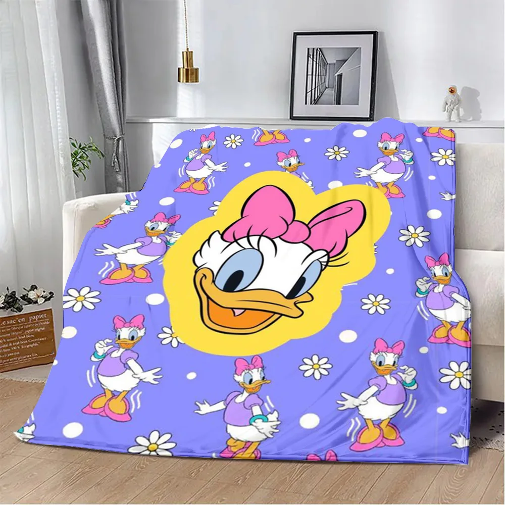 Cute Cartoon Daisy Duck Printed Blanket Picnic Blankets Warm Blanket Soft and Comfortable Blanket Home Travel Birthday Gift