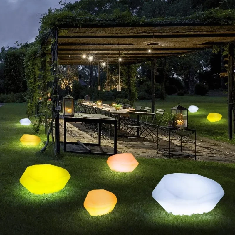 Outdoor simulated stone head lamp Park community Square most viewing  Waterproof sunscreen Solar Garden