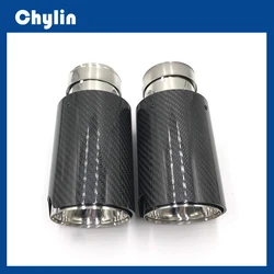 1PCS Glossy Black M Logo Carbon Fiber Rear Tail Exhaust Pipe Muffler Tip For BMW M Series F30 F22 F32 F33 F36 F10 F12 M2 M3 M4