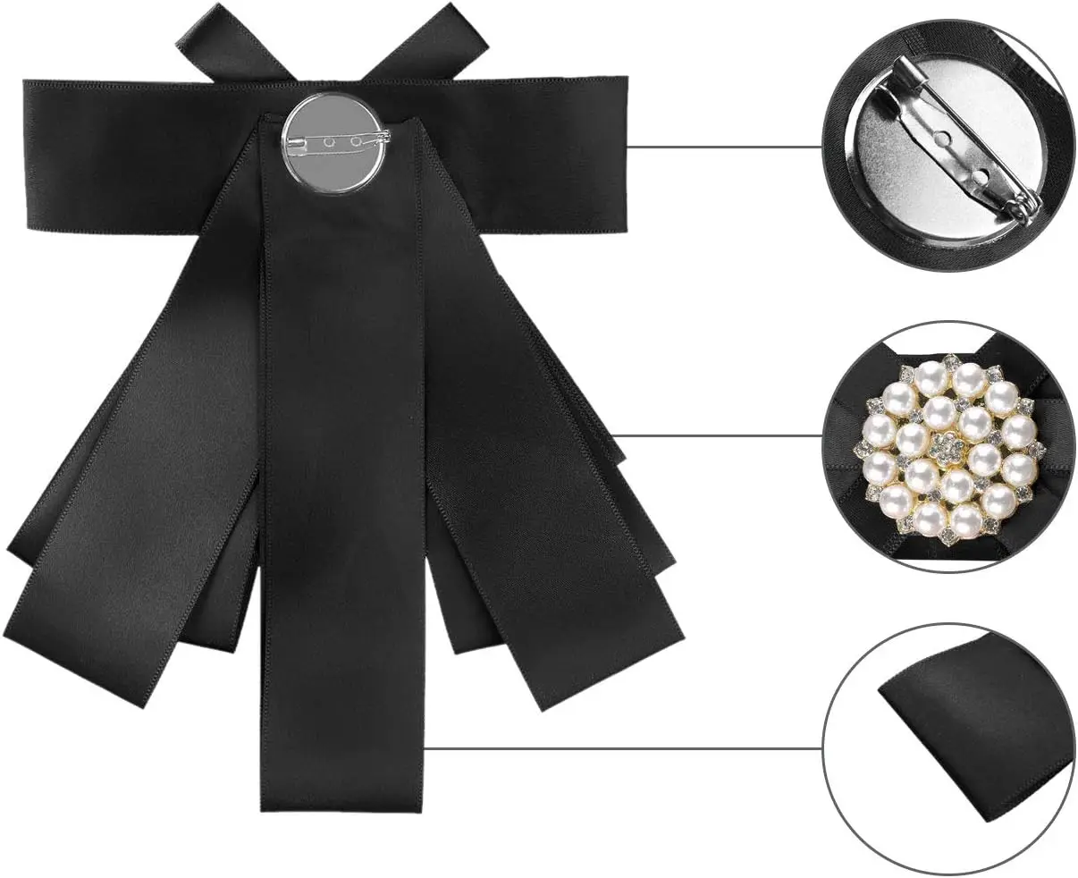 Corbata para hombre y mujer, lazo de diamantes de imitación y perlas, traje para banquete de negocios, broche para corbata, lazo para fiesta de boda, accesorios para fiesta de cóctel
