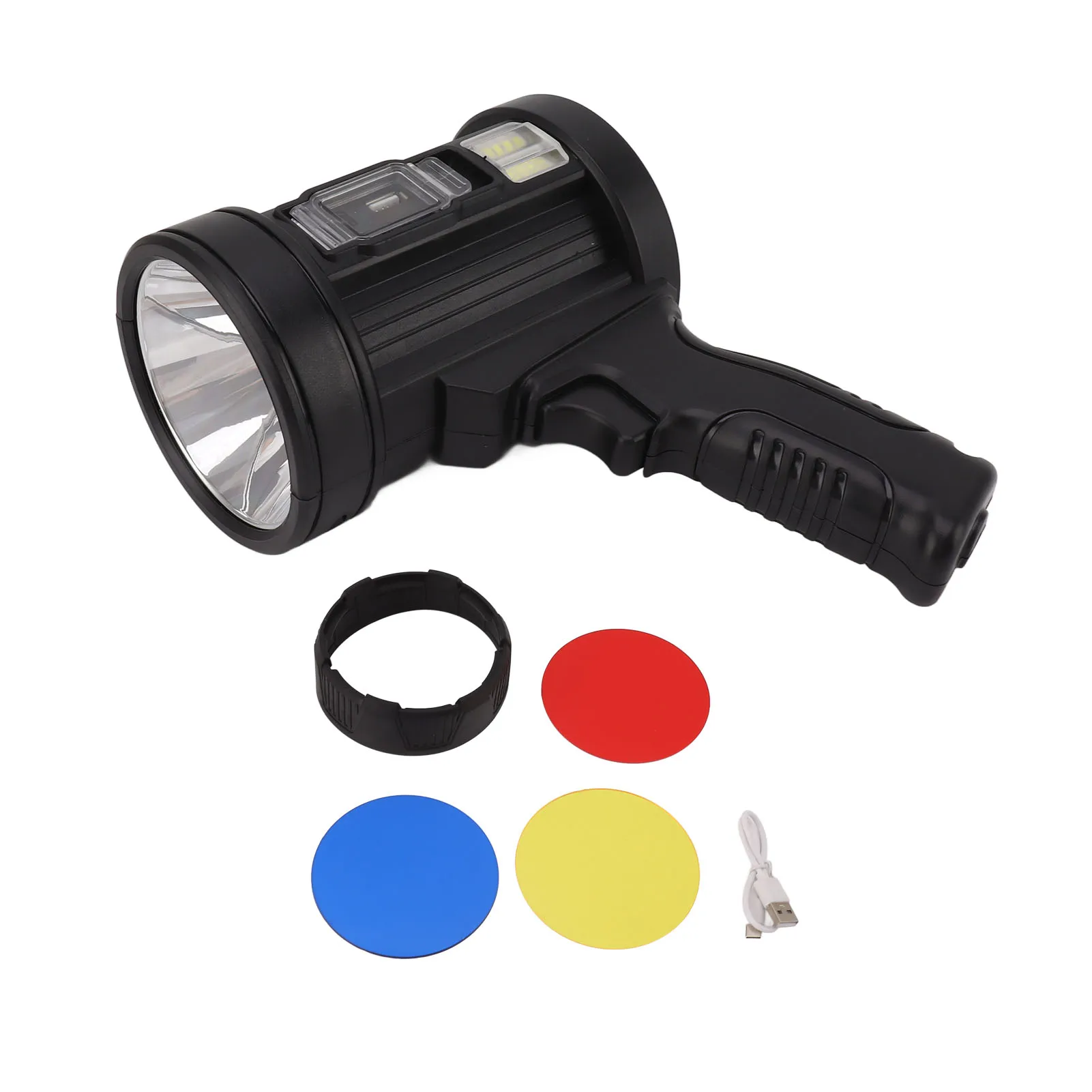 ZK40 Solar Handheld Spot Light Multifunction Waterproof Super Bright Emergency Spotlight Long Standby for Fishing Outdoor