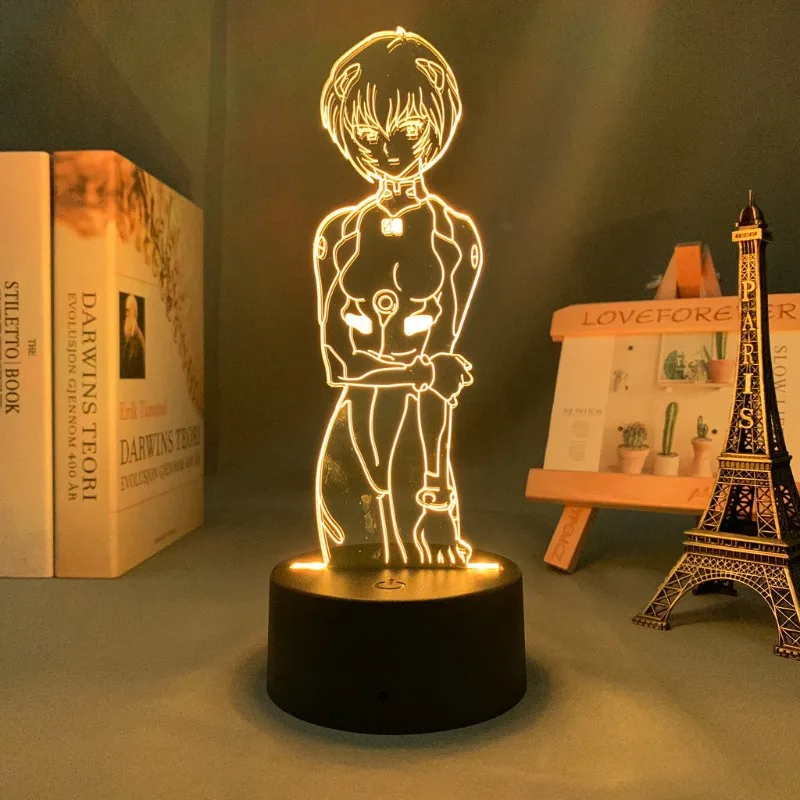 Japanese Animation Neon Genesis Evangelion Rei Ayanami Asuka Cartoon Cute Night Light Bedroom Ambient Light Desktop Ornament