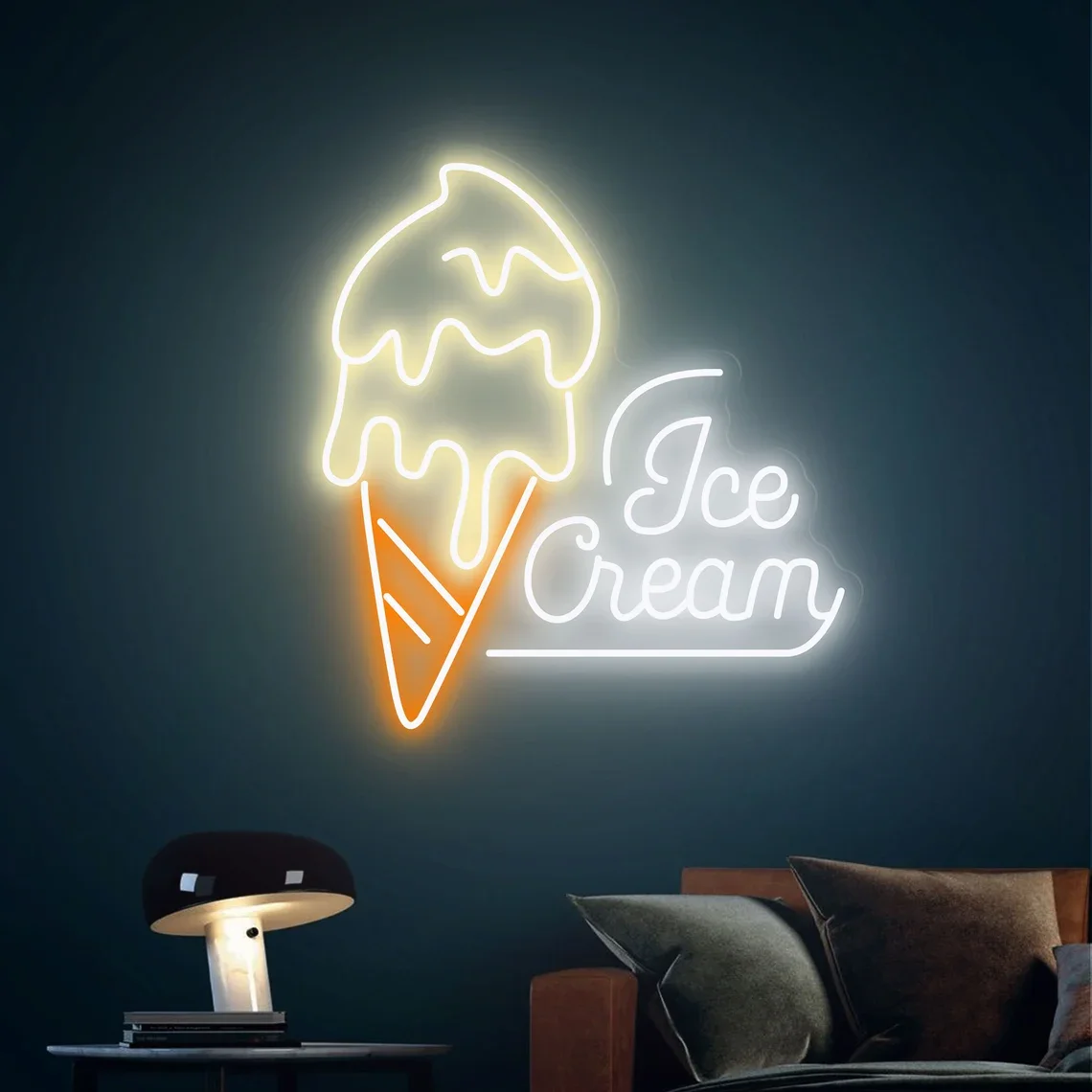 

Ice Cream Neon Sign Custom Neon for Ice Cream Shop Wall Decor Home Cafe Drink Bar Decor Hanging Decor Birthday Gift