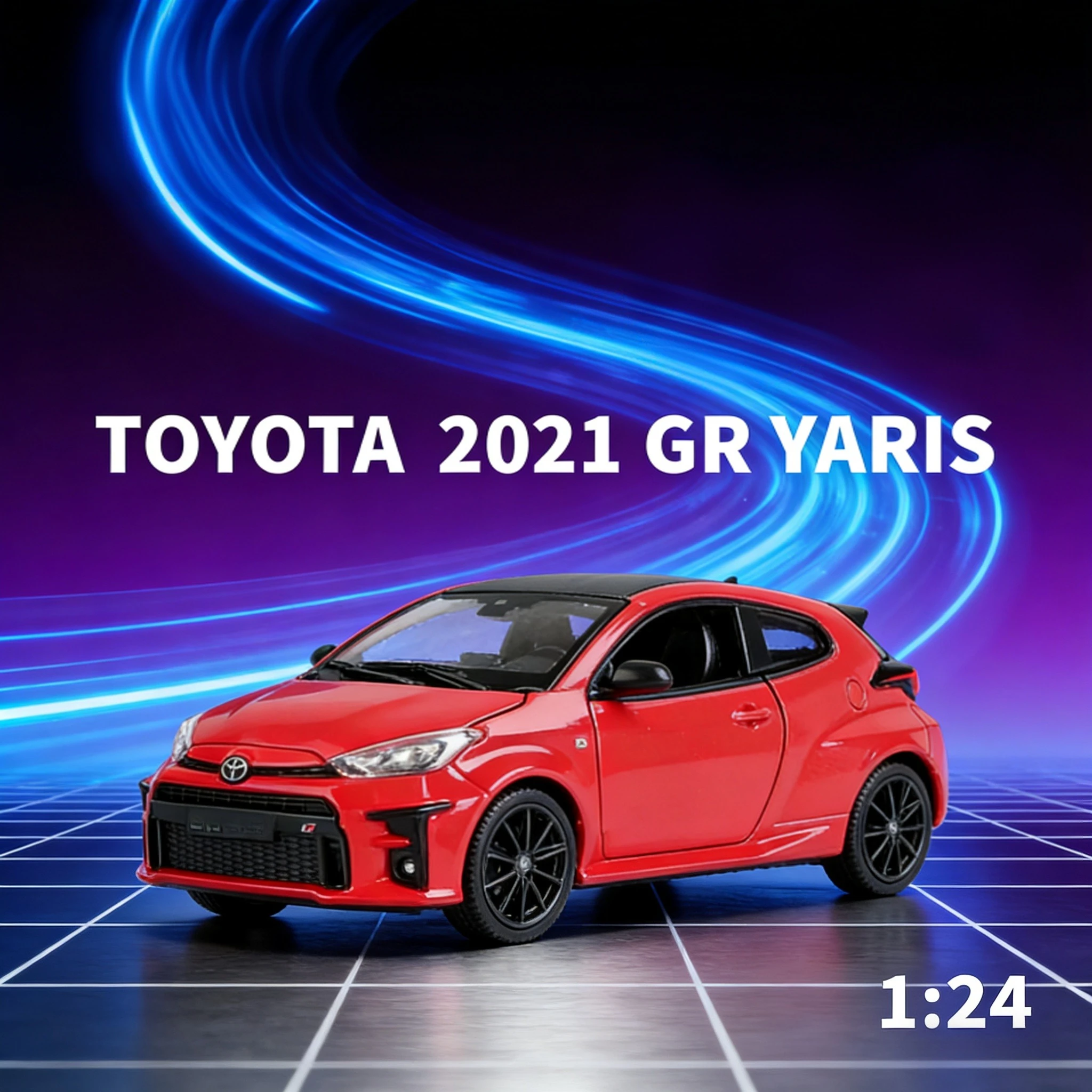 1:24 GR Yaris (2021) – Carro modelo estático fundido sob pressão colecionável |   Brinquedo para amantes de carros