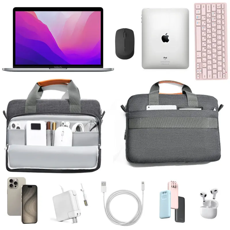 Laptop Bag 13.3 14 15.6 17.3 inch for Macbook Air Pro 13 15 16 HP Huawei Asus Acer Lenovo Waterproof Shoulder Handbags Briefcase