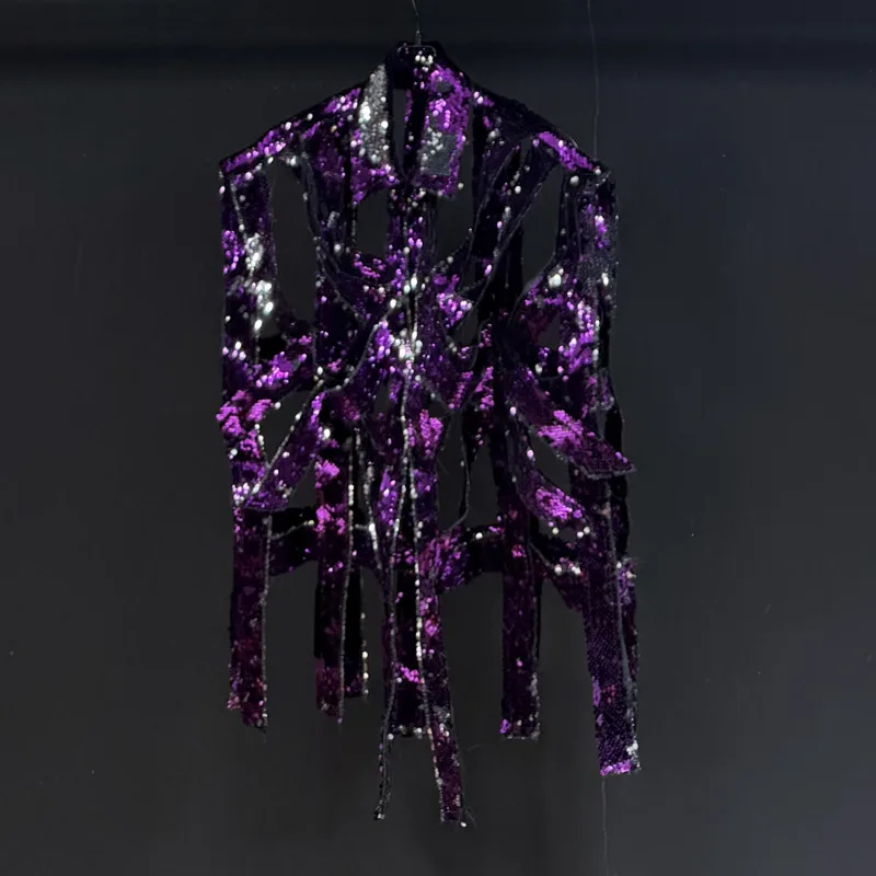 HKSH خريف جديد الرجال المد المتخصصة تصميم الثقيلة أكمام الترتر سترة عادية لامعة جاكيتات شيك Ins Y2K موضة السترة القمم HK15219