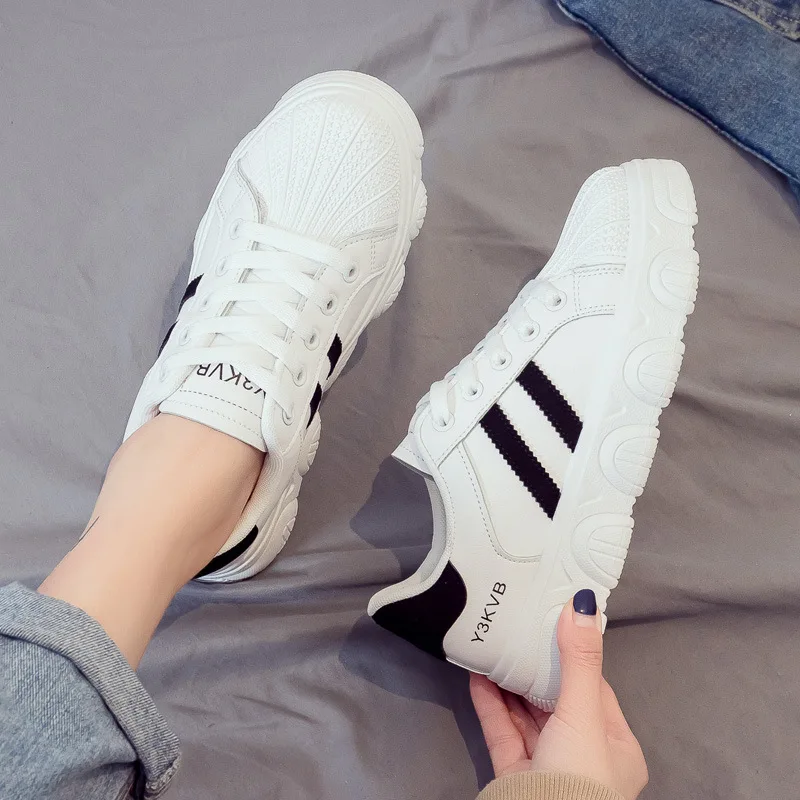 Fashion White Women Chunky Sneakers White Shoes Lace-up Tenis Feminino Zapatos De Mujer Platform Women Casual Shoes Female