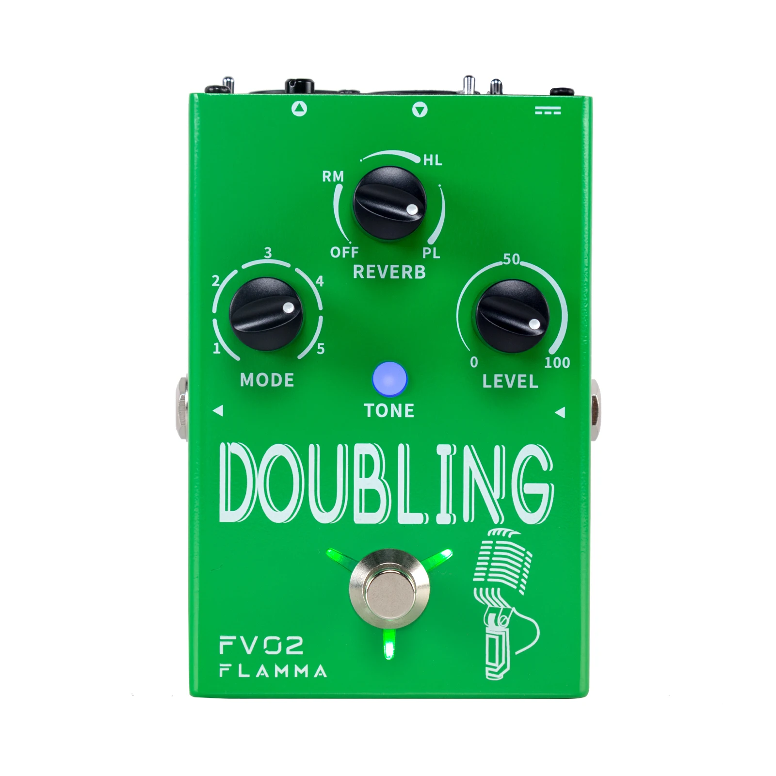 FLAMMA FV02 Vocal Doubling Effects Processor Support 48V Phantom Power with Multiple Vocal Modes Two Outpute Modes