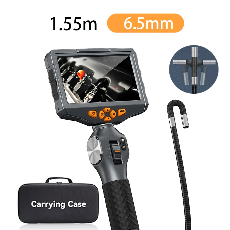 Teslong Articulating Borescope 5.0 Inch IPS Screen 210 Degree Steering Endoscope Video Inspection Camera for Aircraft Mechanics