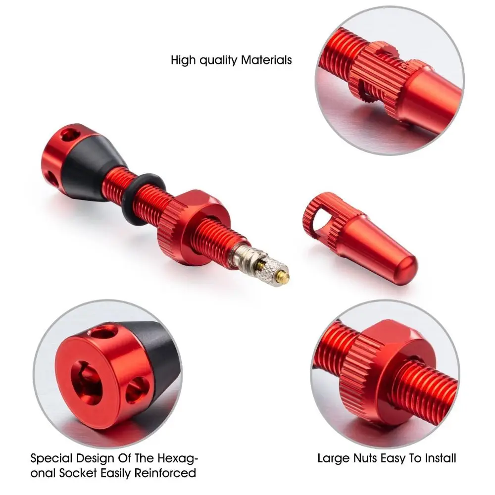 

1 Pair 40mm/44mm/60mm Tubeless Tire Valves Aluminum Alloy CNC Technology French Style Valve Brass Core Sealant Compatible