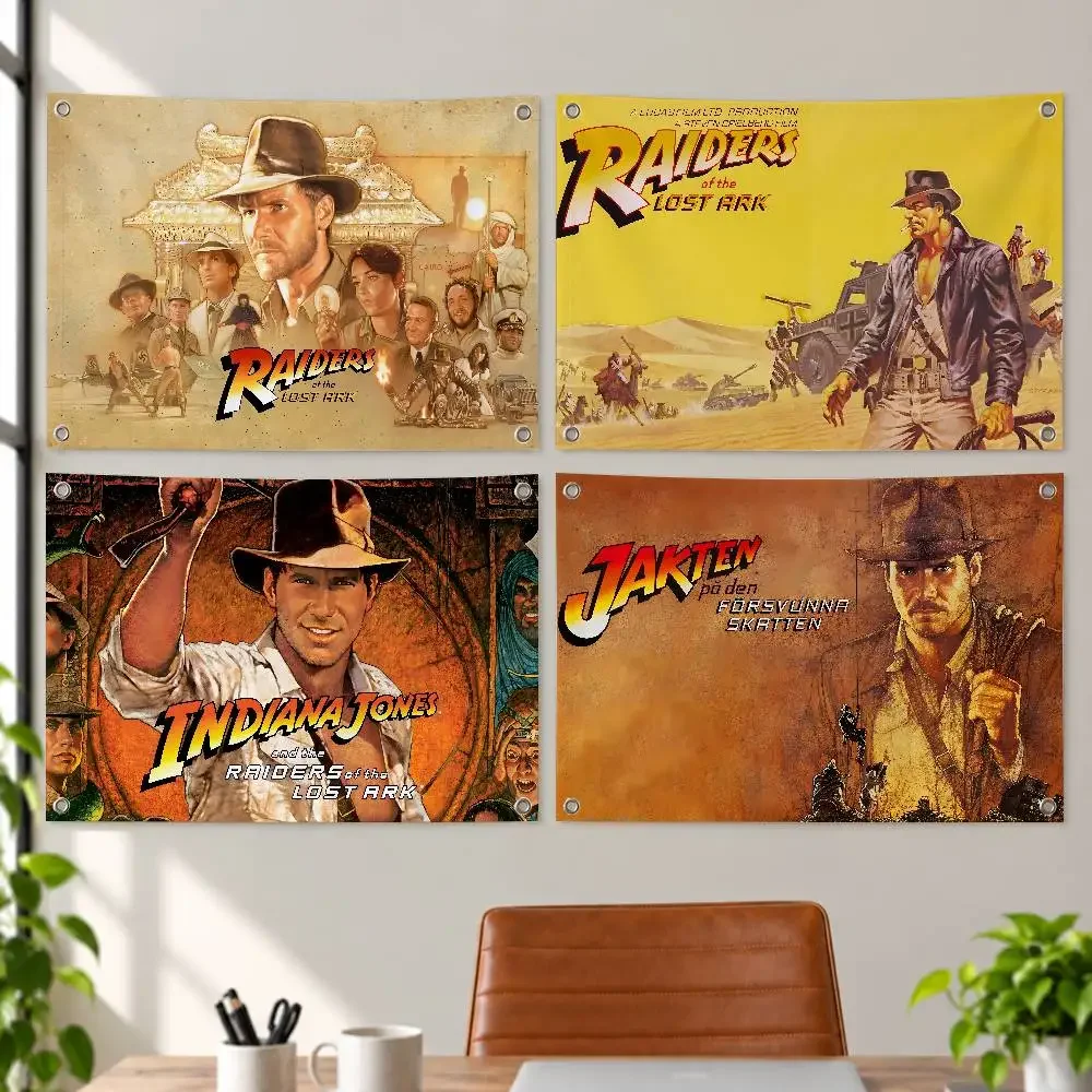 Indiana-Joness Adventure Movie Aesthetic Wall Tapestry Flag Printed Wall Hanging Living Room Party Outdoor Decor