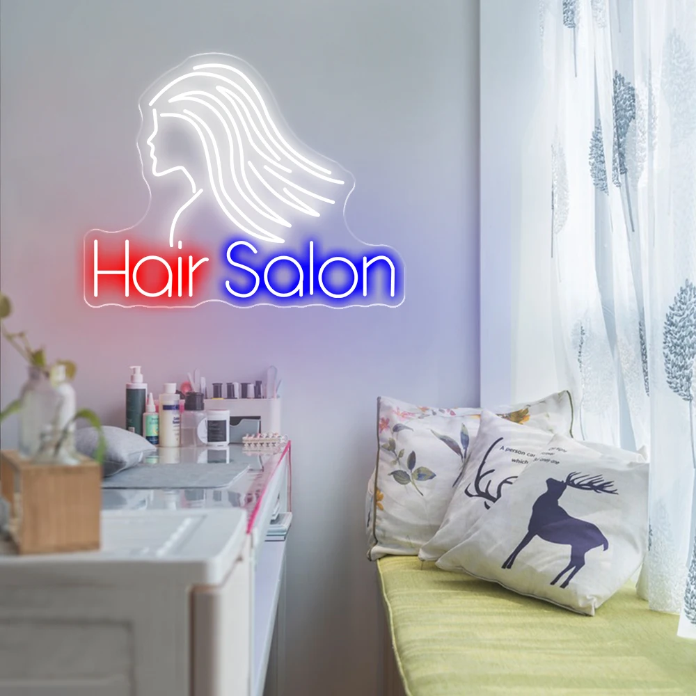 

Hair Salon Neon Sign, Led Light Signage Hairdresser Barber Shop LED Signs for Store Window Business Display Haircut Stylist