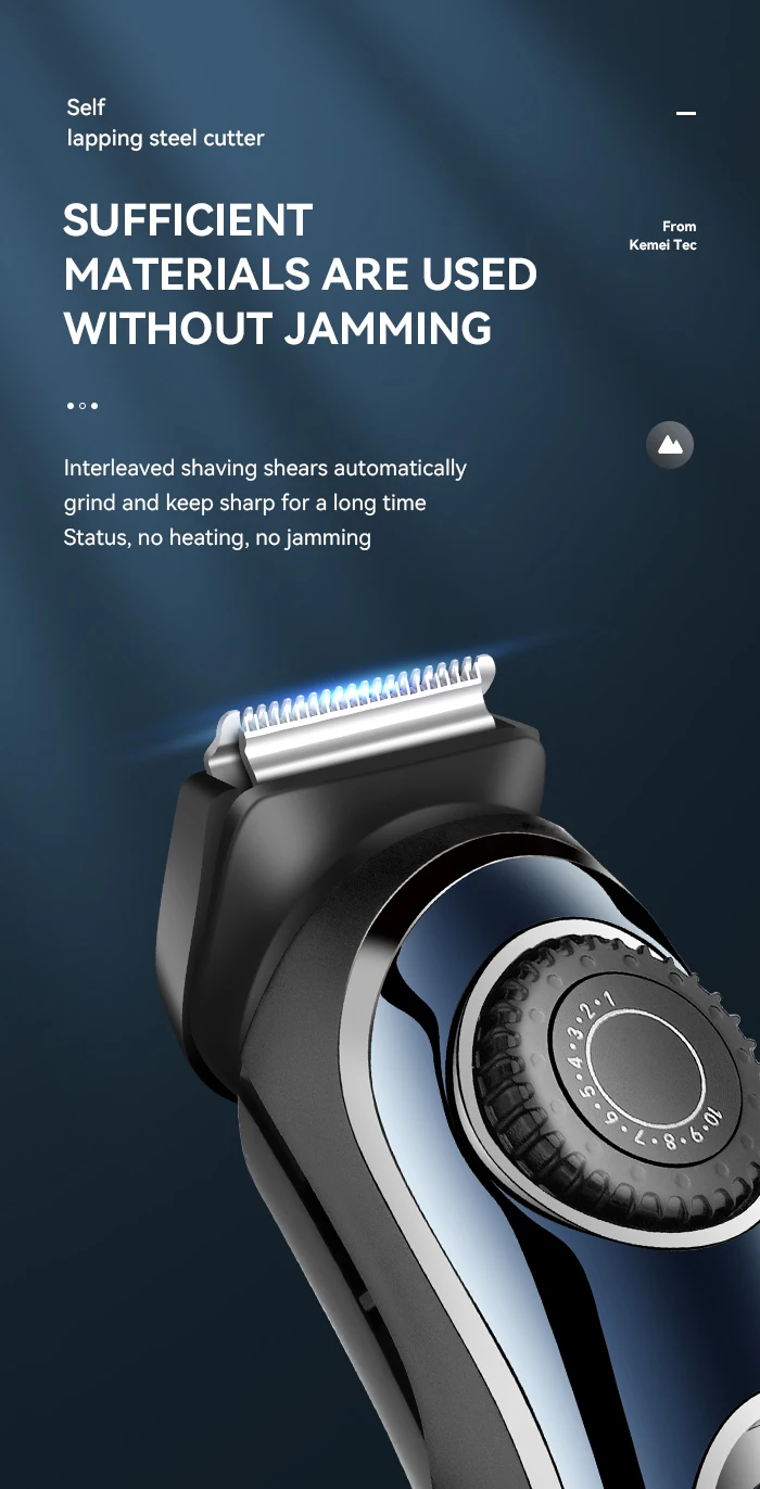 High Quality USB Barber Waterproof Cordless Hair Trimmer Kemei KM-1256 Electric Cordless Professional Hair Clippers