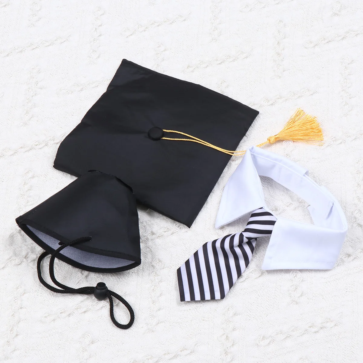 

s Dog Bachelor Hat Set Graduation Cap Decor Black Puppy Bowties Neckties Small Soft Pet Trencher Hat Fashion Photo Props