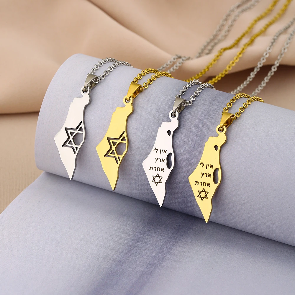 Stainless Steel Israel Star of David Pendant Necklace Unisex Couple Ethnic Patriotic Jewelry Gift Hot Sale European Style