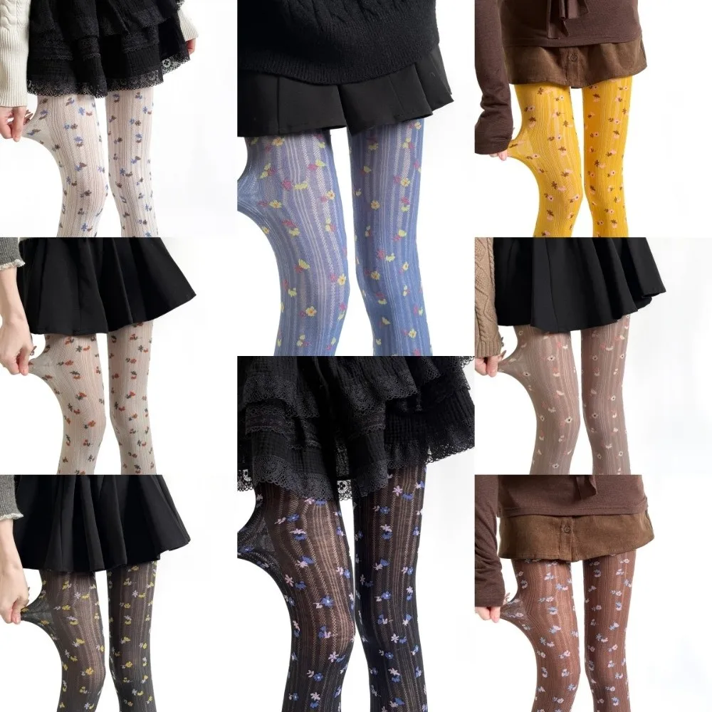 Image 7: Collants jacquard tricotés à la mode, collants respirants à haute élasticité, collants doux et confortables à rayures verticales