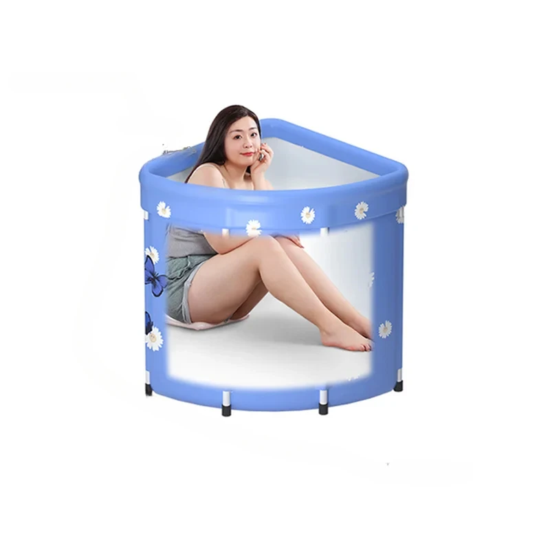 

Comfortable Triangular Bathtubs Foldable Adult Bath Bucket Artifact Swimming Pool Dual-use Sweat Steam Fan-shaped Bath Barrel B