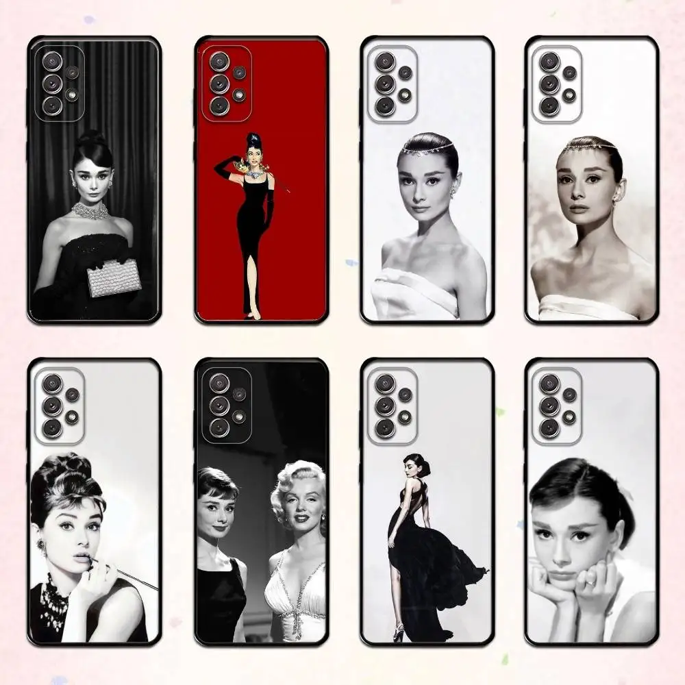 

A-Actress A-Audrey H-Hepburn Phone Case For Samsung S 25,24,23,22,30,21,10,9,Ultra,Plus,Lite,FE,4,5 G Soft Black Case