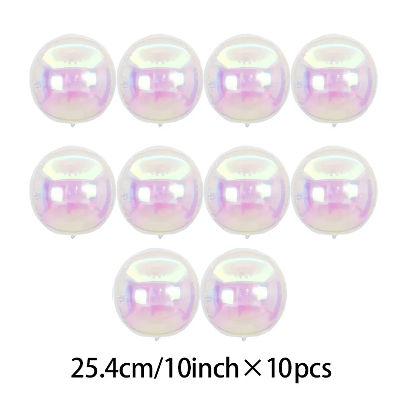 10 Stück Bunte 10 Zoll 4D Runde Aluminiumfolienballons für Hochzeiten, Geburtstage, Feiertage und Funkelnde Partydekoration – Detail 2