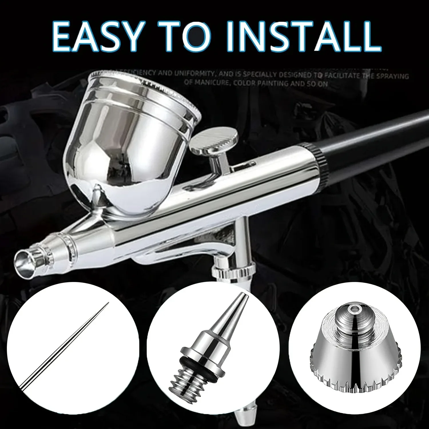 10-teiliges Airbrush-Düsen- und Nadelkappen-Set mit Schraubenschlüssel, Ersatzteile für Spritzpistolen, 0,2 mm, 0,3 mm, 0,5 mm – Detail 7