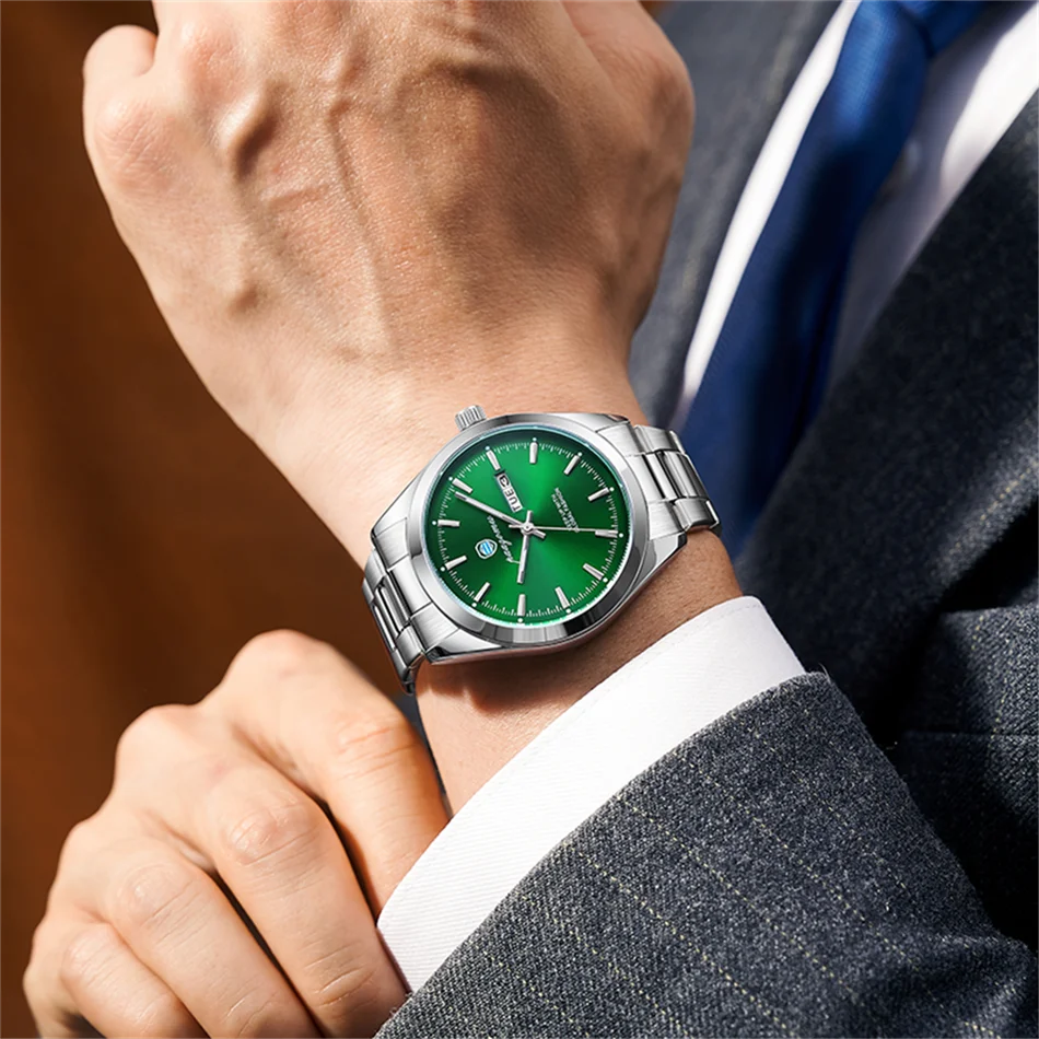 PAAZOMU Fashion Brand Male Watch Waterproof Luminous Stainless Steel Watches For Men Date Week Casual Quartz Men's Clock Reloj