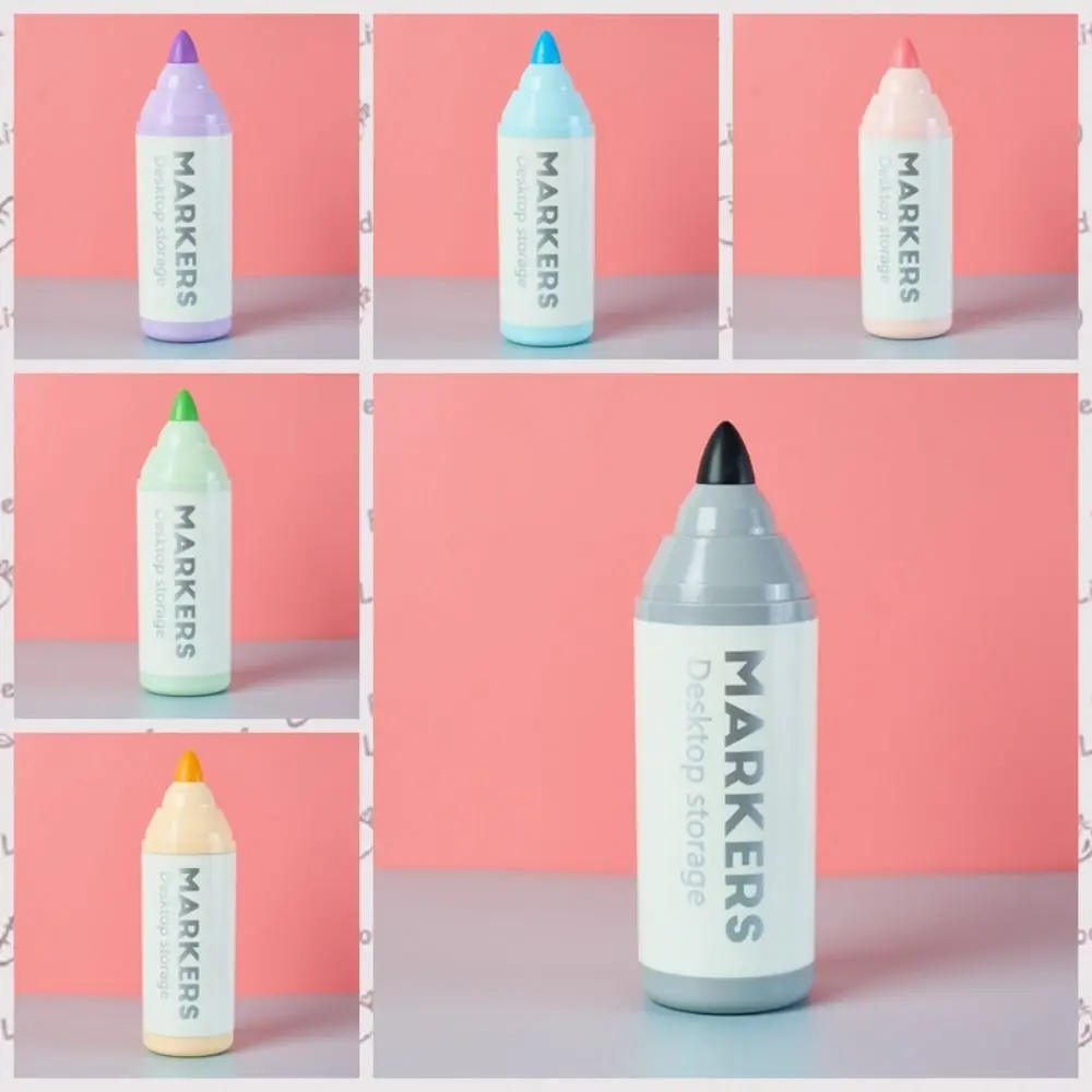 Creative Marker Pen Shape Pen Holder Plastic Colorful Makeup Brush Holder Detachable Stationery Storage Organizer Office
