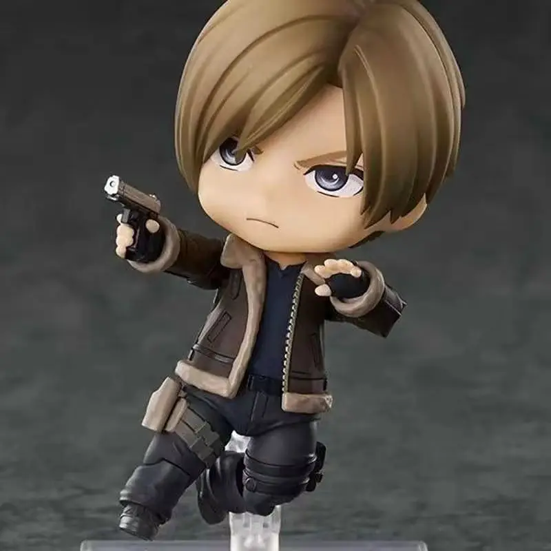 Nuevo 10cm en Stock Original Resident Evil 4 Remake 2337 Leon S. Kennedy Q versión muñecas de acción Anime Pvc modelo chico juguete de cumpleaños