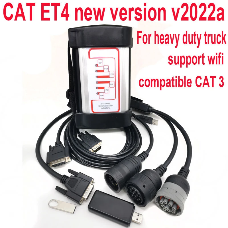 NEW 2022A cat ET3 Adapter 4 ET3 ET4 USB WIFI Version for cat3 With cat 2019A 2022 KEYGEN plus 14pin cable Truck Diagnostic Tool