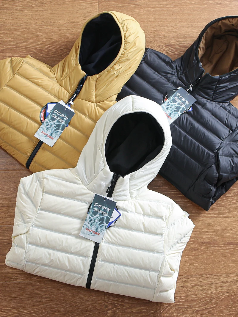 

Double-Sided Wear 80 White Du down Winter Men's Fluffy Outdoor Windproof Cold-resistant Hooded Warm Puffer Jaet Trendy