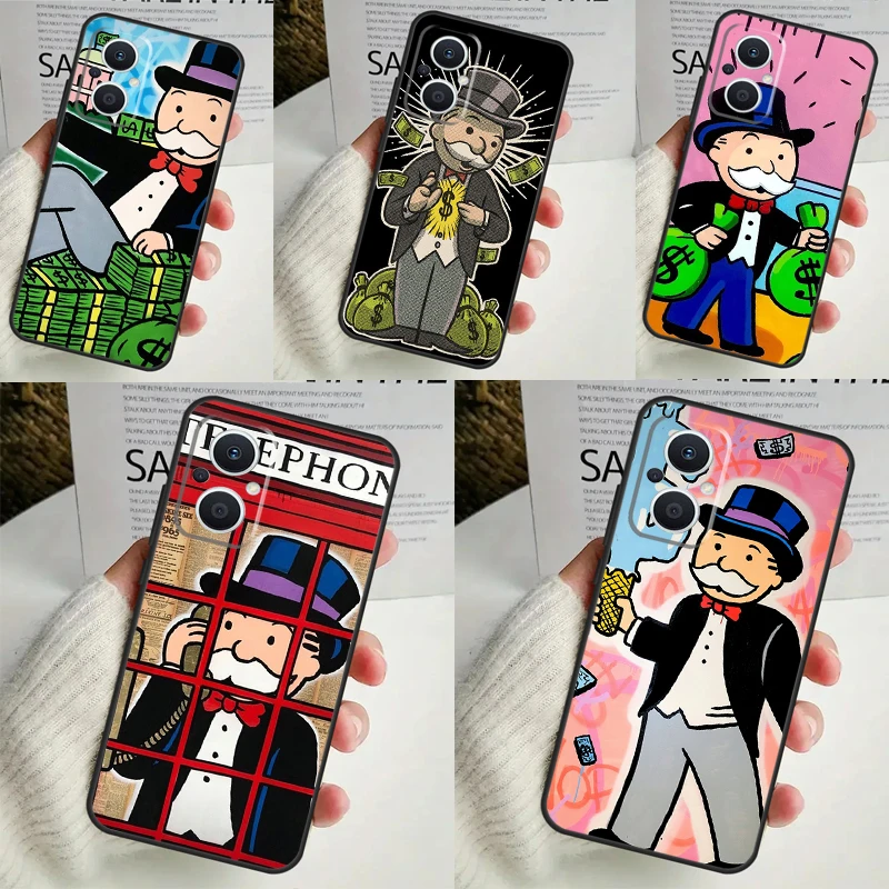 Dollar M-Monopolys For OPPO Reno 11 F 10 Pro 4Z 5Z 8T 4 5 6 7 8 Lite OPPO Find X3 X6 Pro X2 Neo X5 Lite Case