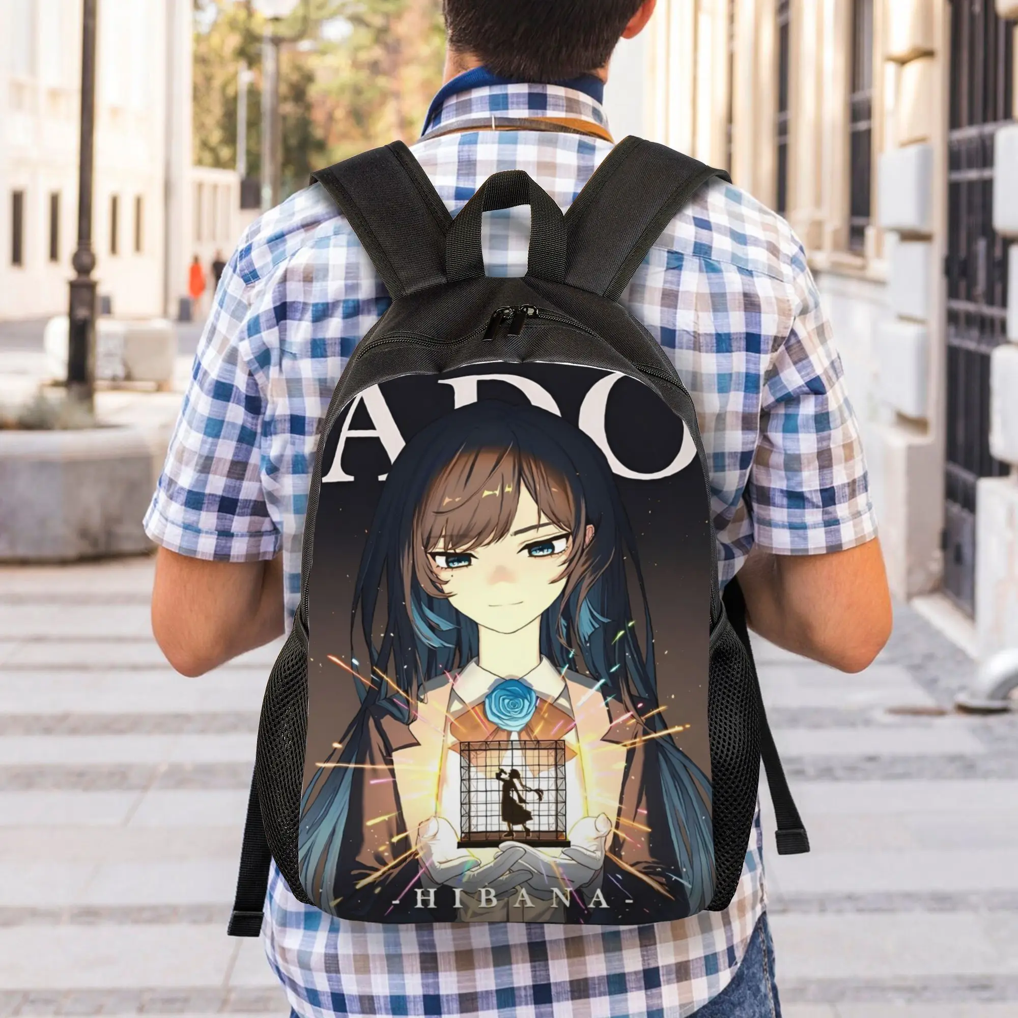 Ado Hibana World Tour Backpack for Men Women Casual Student Hiking Travel Daypack Japan Singer Laptop Shoulder Bag Gift